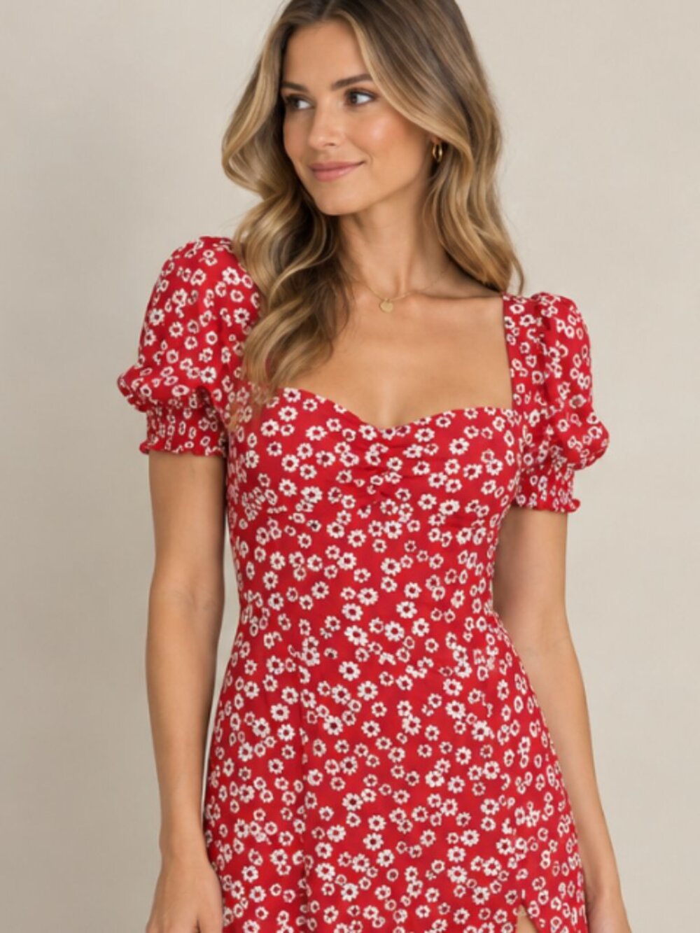 Reformation Lacey Red Floral Midi Dress, Size 4